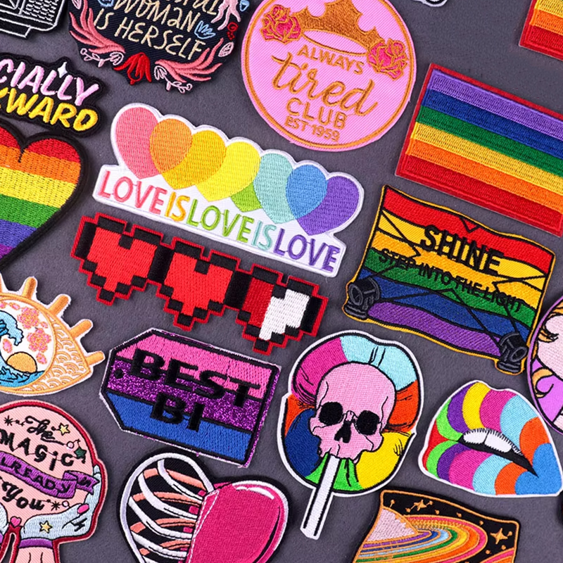 Embroidery Lips - Love Is Love Heart Patches On
