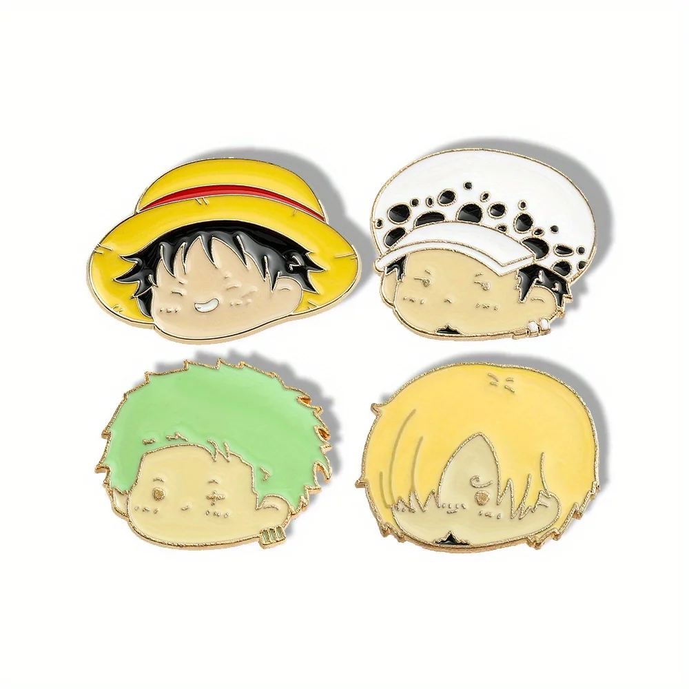 Embroidery Garment - 4 Pcs Anime Character Brooch Simple