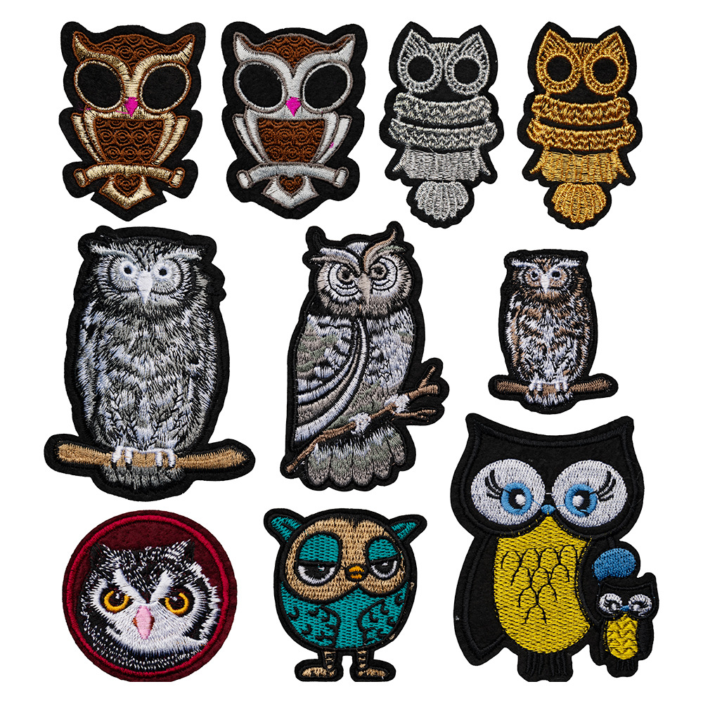 Embroidery On Socks - Owl Silver Grey Theme Sew/Iron On