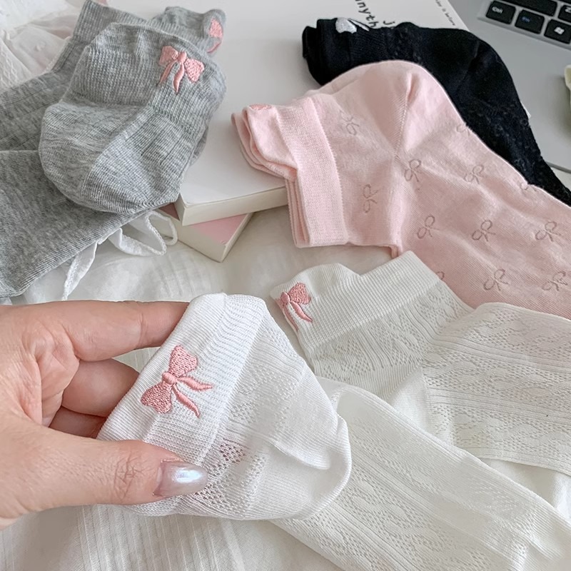 Embroidery On Socks - 1Pairs Women Short Socks Harajuku Cute