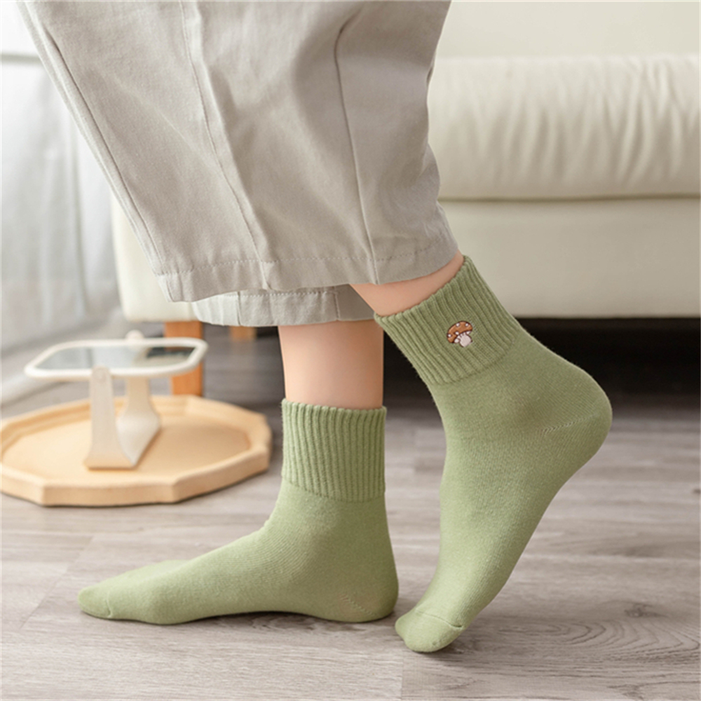 Embroidery On Socks - New Women's Embroidery Cute Cartoon Mushroom
