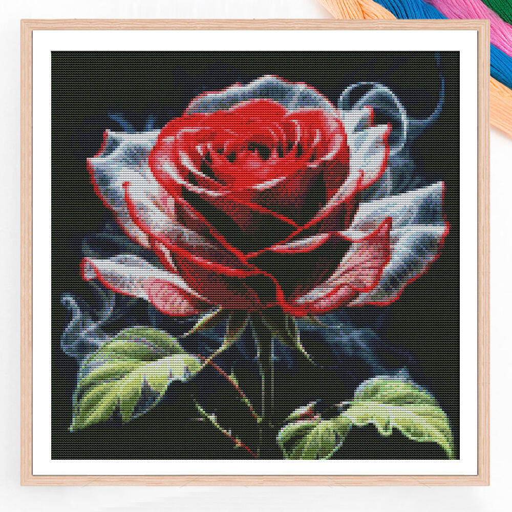 Embroidery Rose Stitch - DIY Rose Flower Cross Stitch Kit