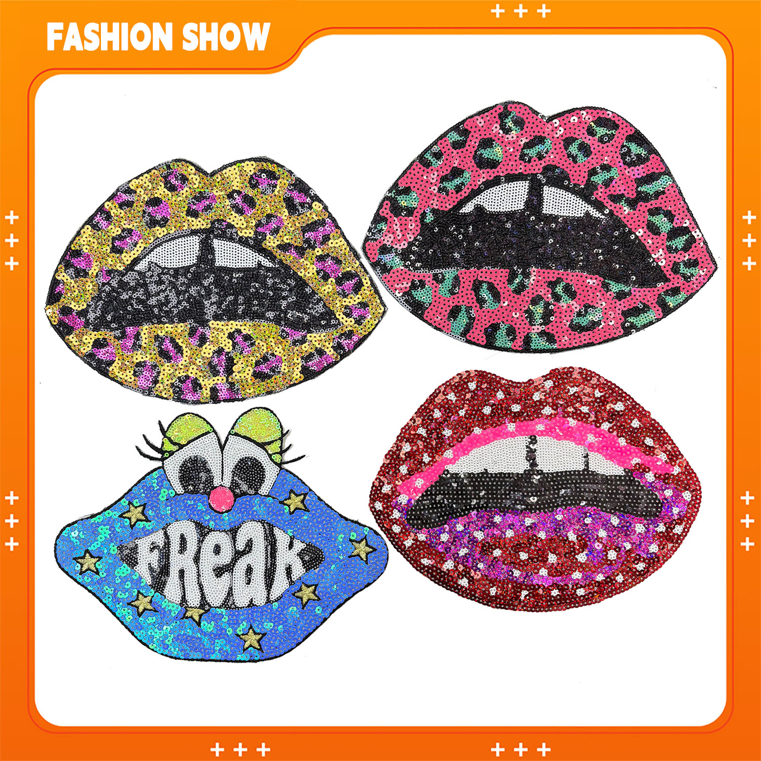 Embroidery Lips - Iron-On DIY Lip-Shaped Sequin Embroidery Patch