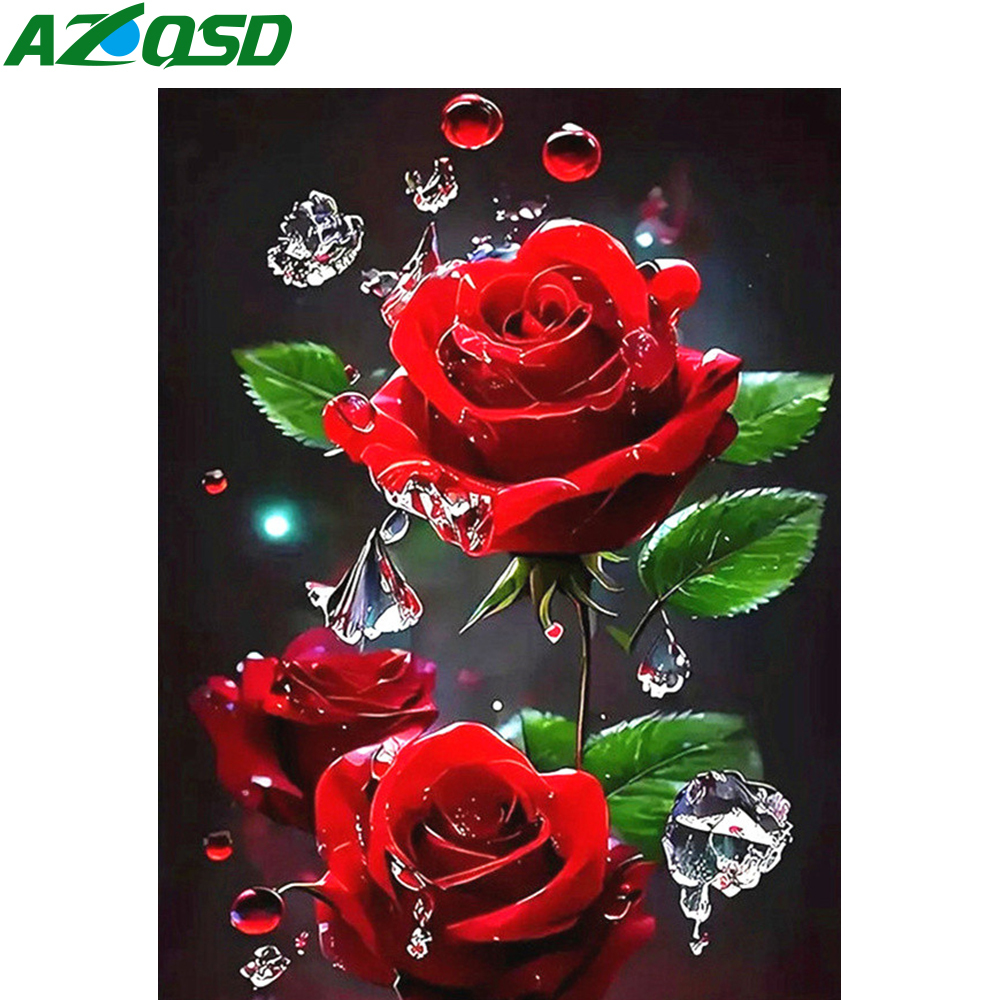 Embroidery Rose Stitch - AZQSD Diamond Painting Full Drill Rose
