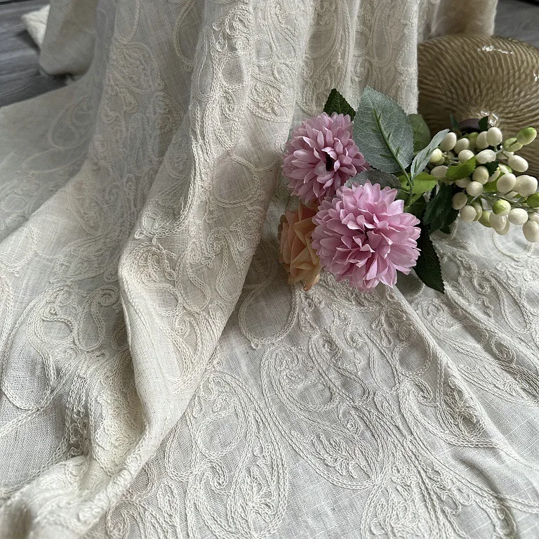 Pure linen base fabric with co - Embroidery Chain Stitch recensie en prijs