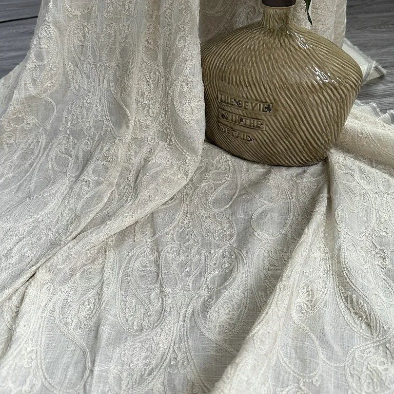 Pure linen base fabric with co - Embroidery Chain Stitch recensie en prijs