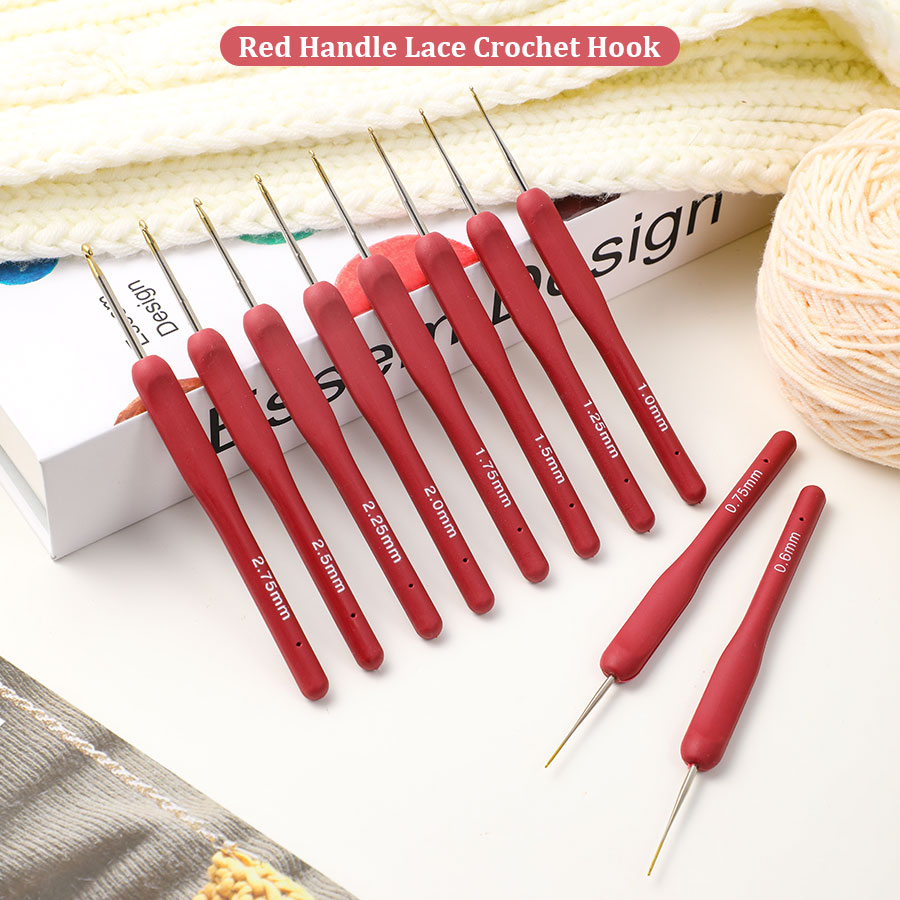 10pcs Red Crochet Set Kit Sili - Embroidery Needle recensie en prijs