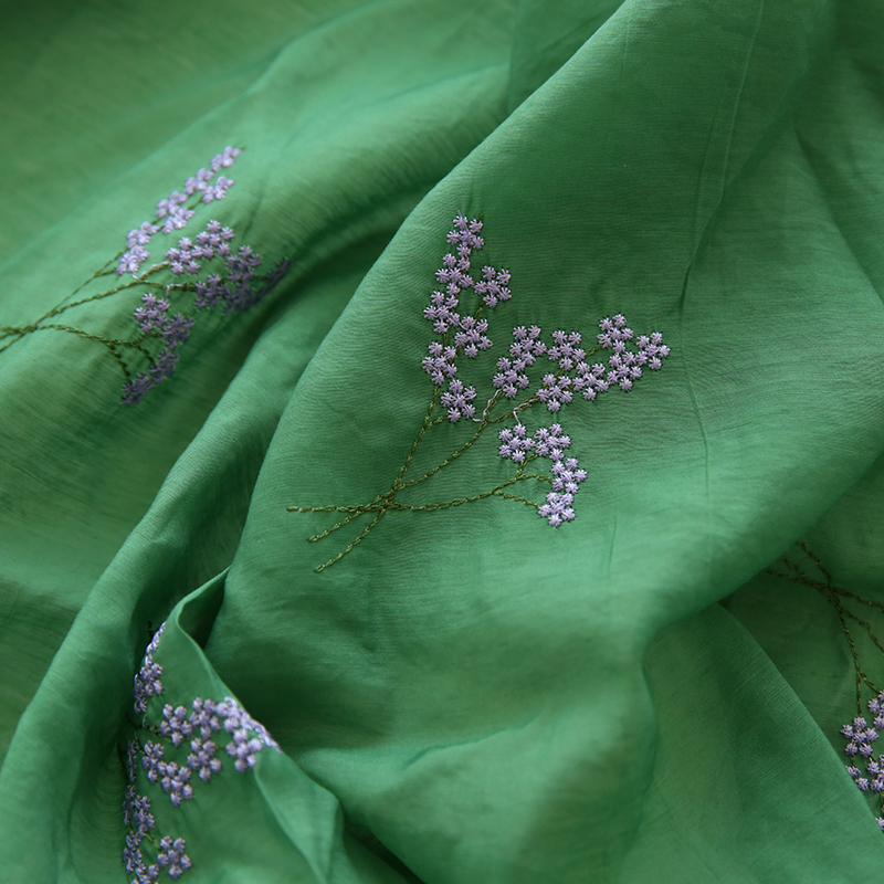 Summer dark green silk embroid - Embroidery Canvas recensie en prijs