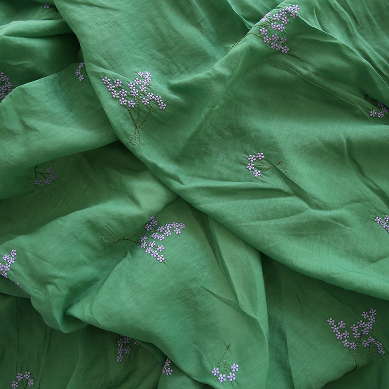 Summer dark green silk embroid - Embroidery Canvas recensie en prijs