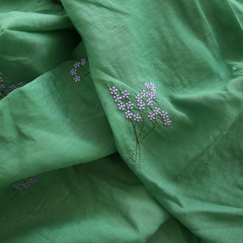 Summer dark green silk embroid - Embroidery Canvas recensie en prijs
