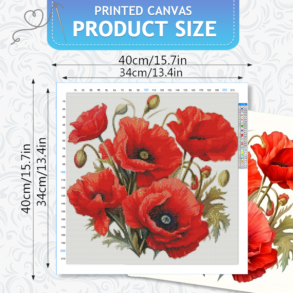 HUACAN Cross Stitch Flower Ros - Embroidery Rose Stitch recensie en prijs
