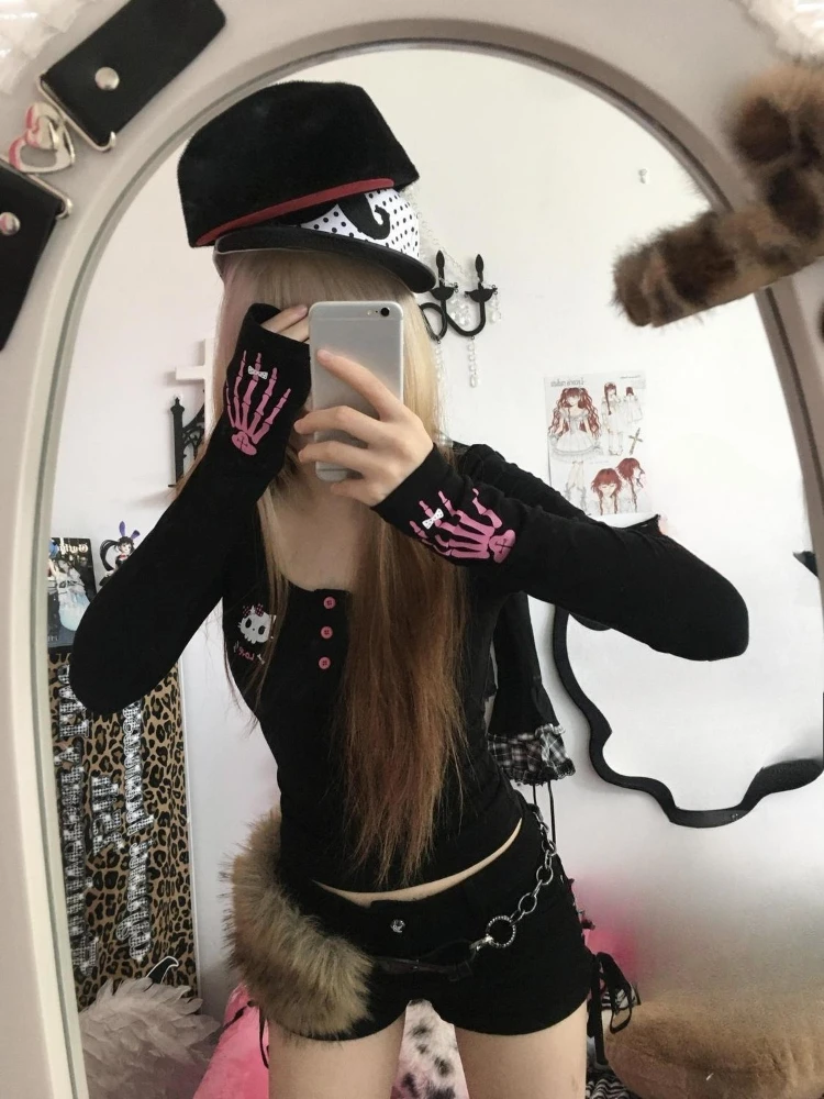 Y2K Vintage Cartoon Print T-Sh - Embroidery Origin recensie en prijs