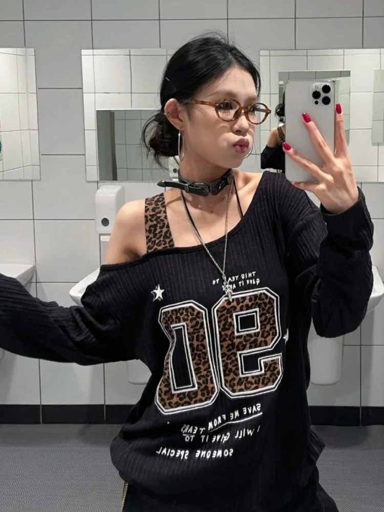 Y2K Patchwork Leopard Print T- - Embroidery Origin recensie en prijs