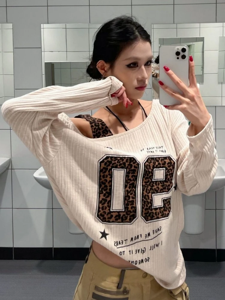 Y2K Patchwork Leopard Print T- - Embroidery Origin recensie en prijs