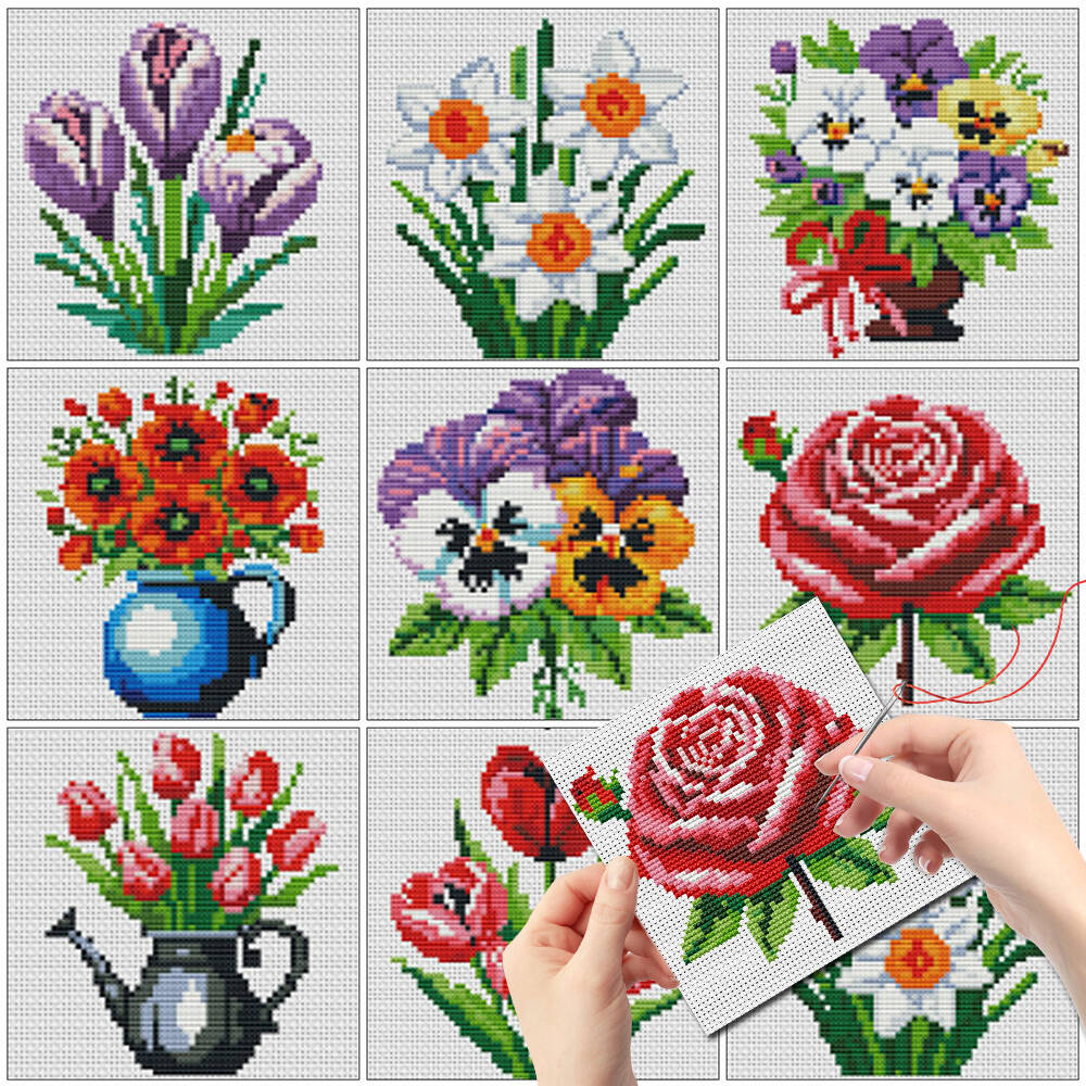 Evershine 8pcs Mini Flower Cro - Embroidery Rose Stitch recensie en prijs