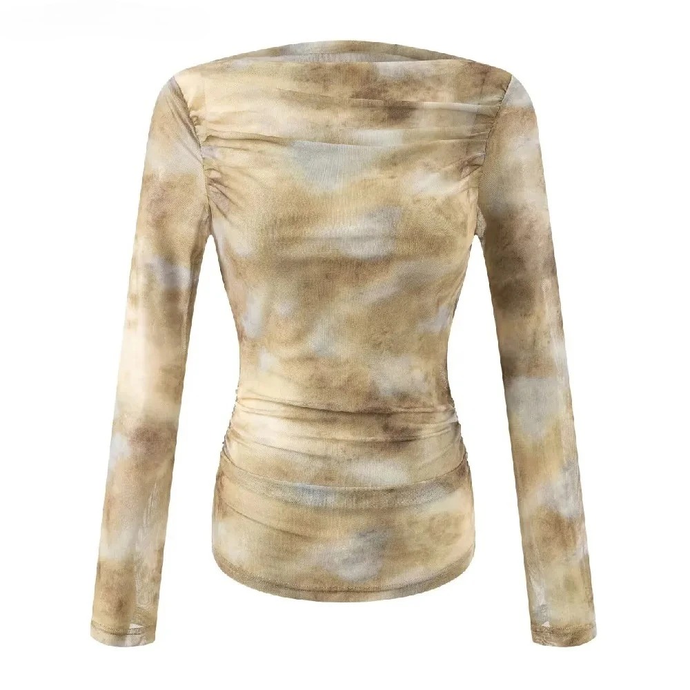 2025 Sexy Tie-Dye Print Ruched - Embroidery Origin recensie en prijs