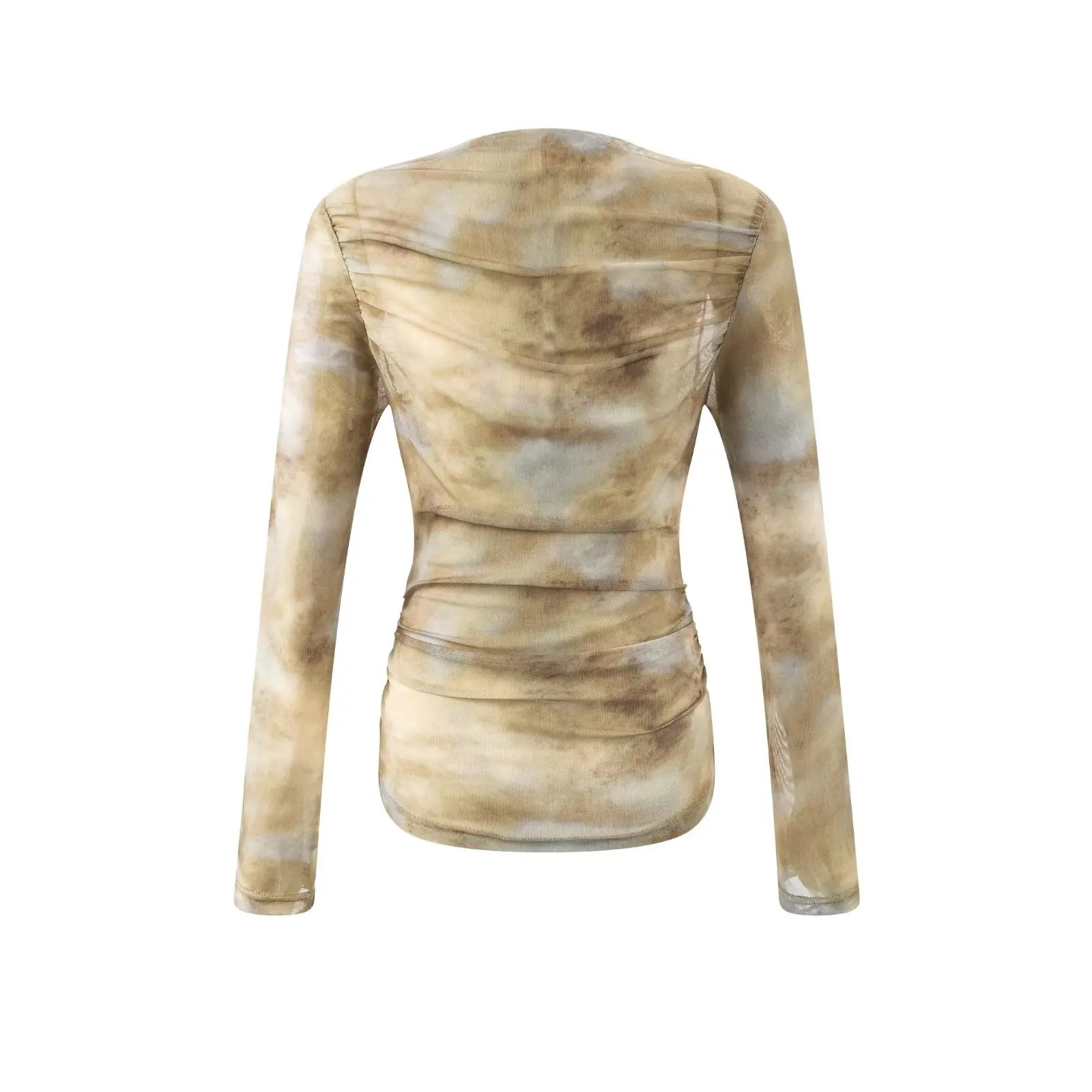 2025 Sexy Tie-Dye Print Ruched - Embroidery Origin recensie en prijs