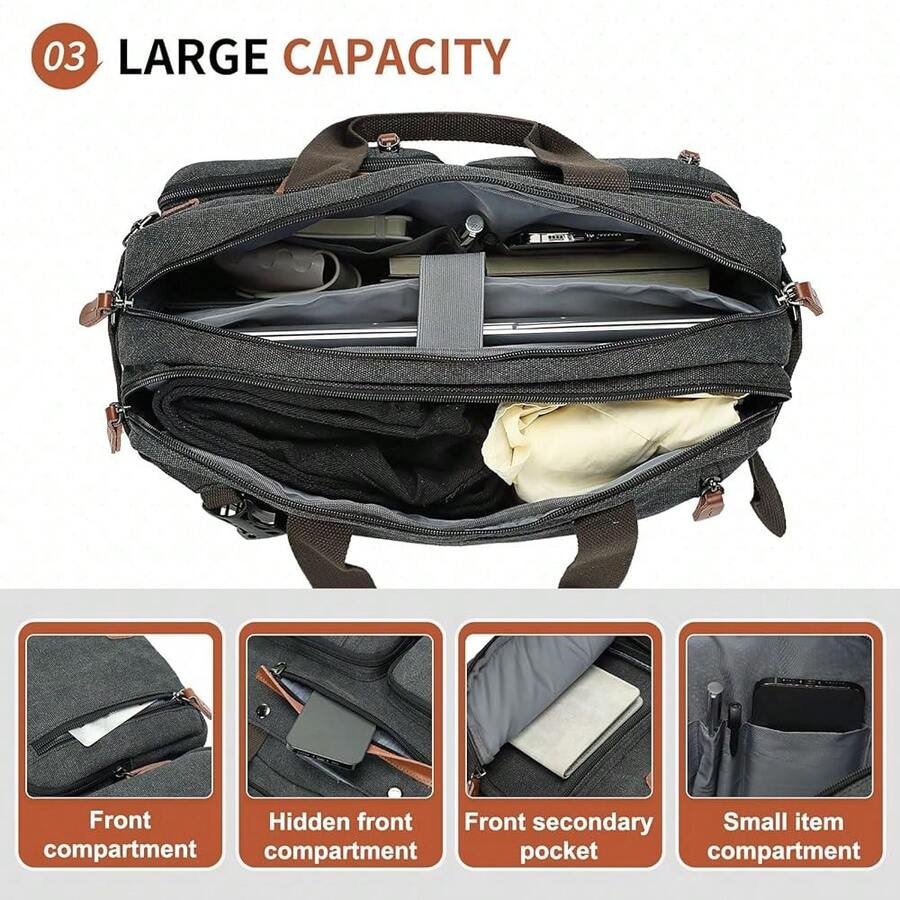 Canvas Laptop Backpack 3-In-1  - Embroidery Canvas recensie en prijs
