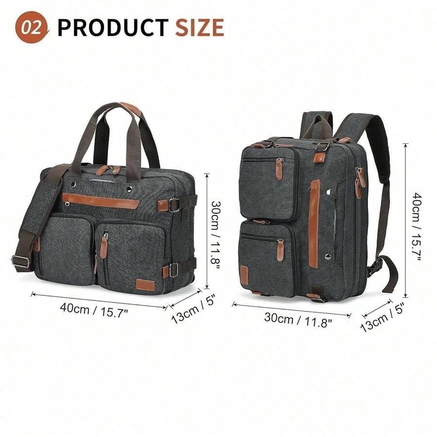Canvas Laptop Backpack 3-In-1  - Embroidery Canvas recensie en prijs