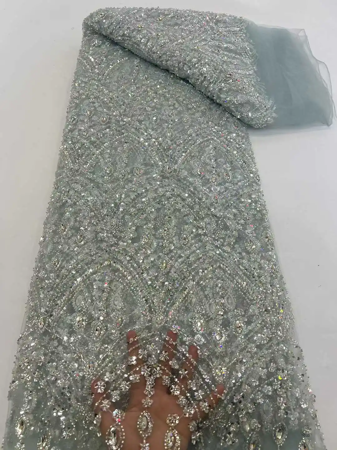 Hot Sale Exquisite Heavy Indus - Embroidery Net Fabric recensie en prijs