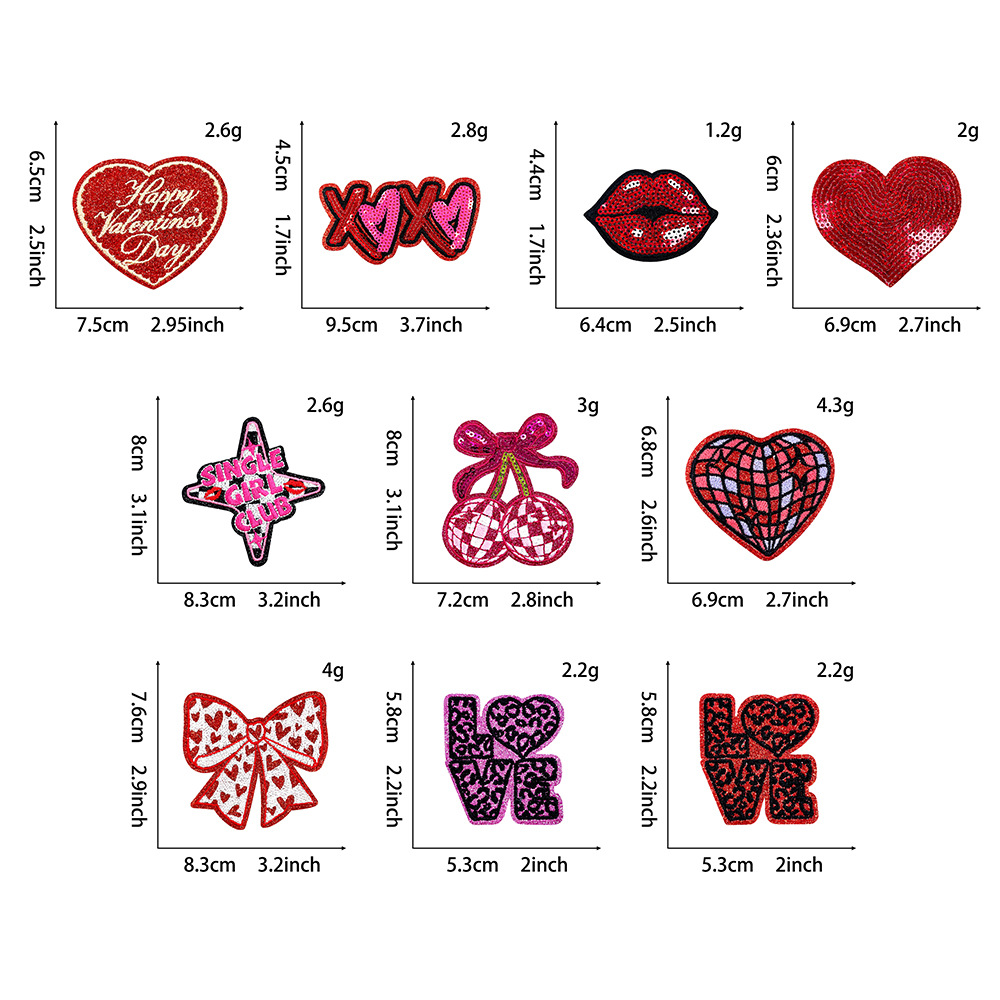 10pcs/set 2026 New Valentine's - Embroidery Lips recensie en prijs