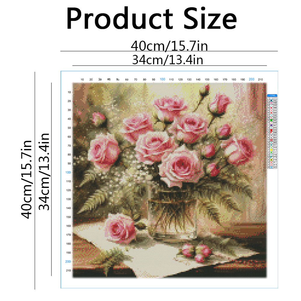 HUACAN Cross Stitch Kits Rose  - Embroidery Rose Stitch recensie en prijs