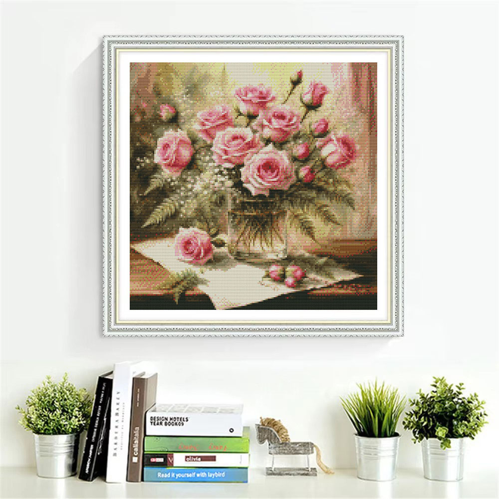 HUACAN Cross Stitch Kits Rose  - Embroidery Rose Stitch recensie en prijs