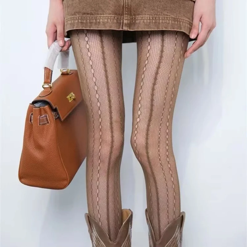 Retro Brown Lace Hollow Mesh F - Embroidery On Socks recensie en prijs