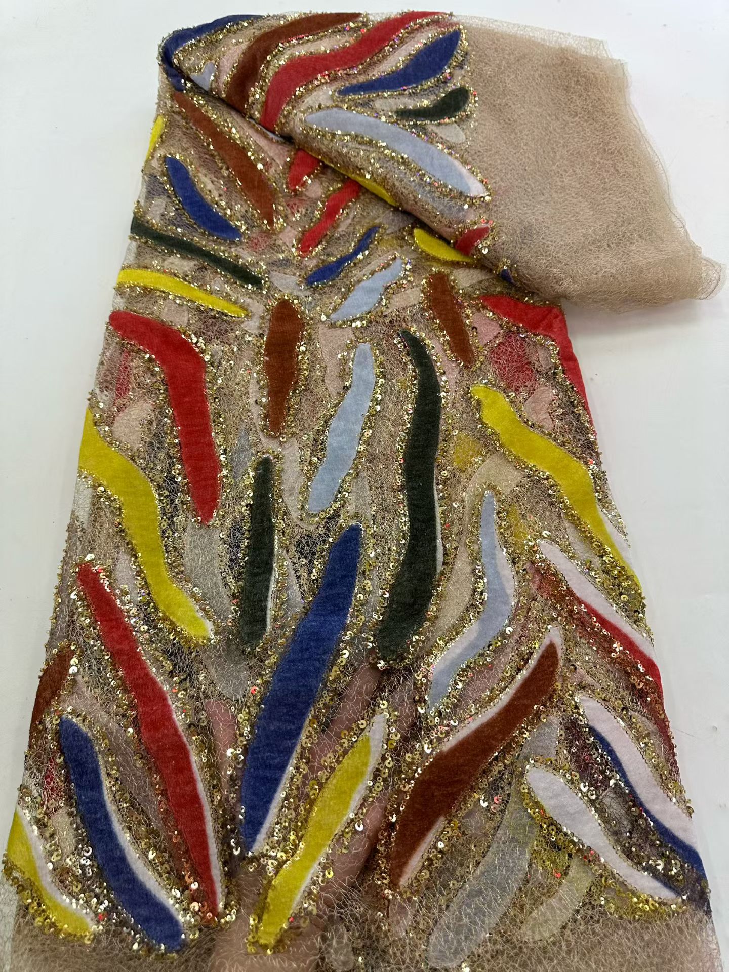 Latest African Sequins Lace Fa - Embroidery Net Fabric recensie en prijs