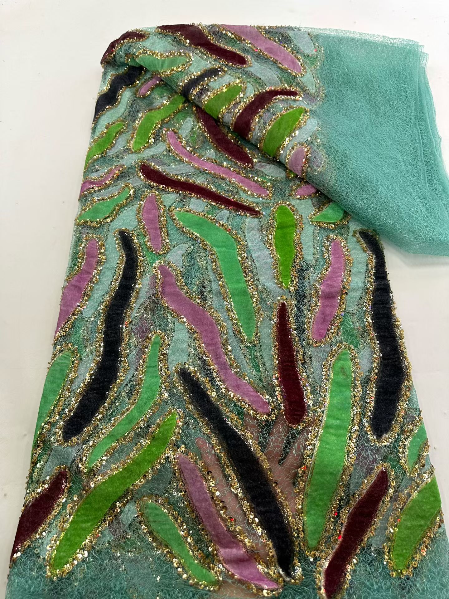Latest African Sequins Lace Fa - Embroidery Net Fabric recensie en prijs