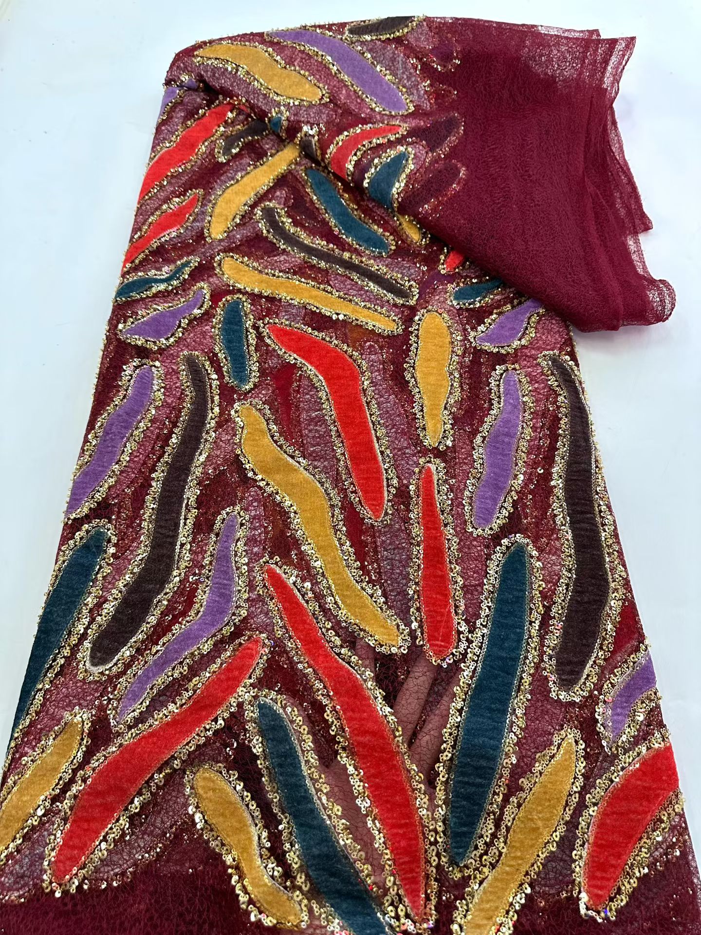 Latest African Sequins Lace Fa - Embroidery Net Fabric recensie en prijs