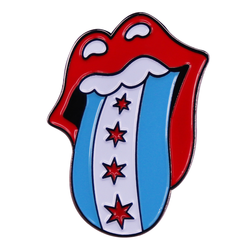 Chicago Flag Enamel Pin Music  - Embroidery Lips recensie en prijs