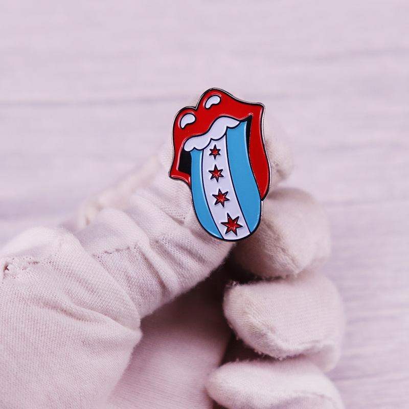 Chicago Flag Enamel Pin Music  - Embroidery Lips recensie en prijs