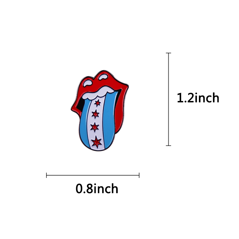 Chicago Flag Enamel Pin Music  - Embroidery Lips recensie en prijs
