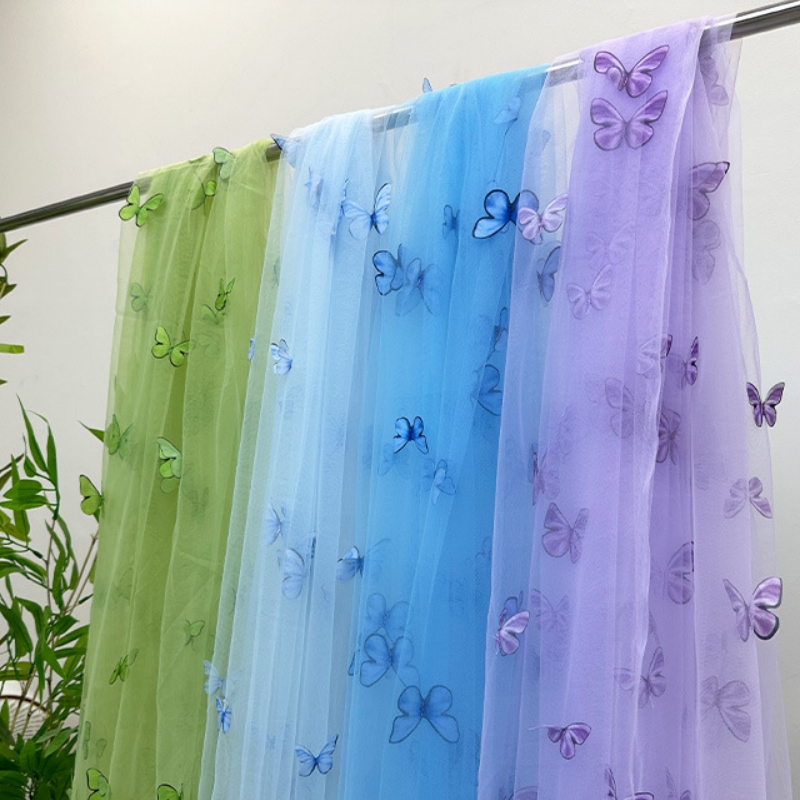 3D Butterfly Embroidery Tulle  - Embroidery Net Fabric recensie en prijs