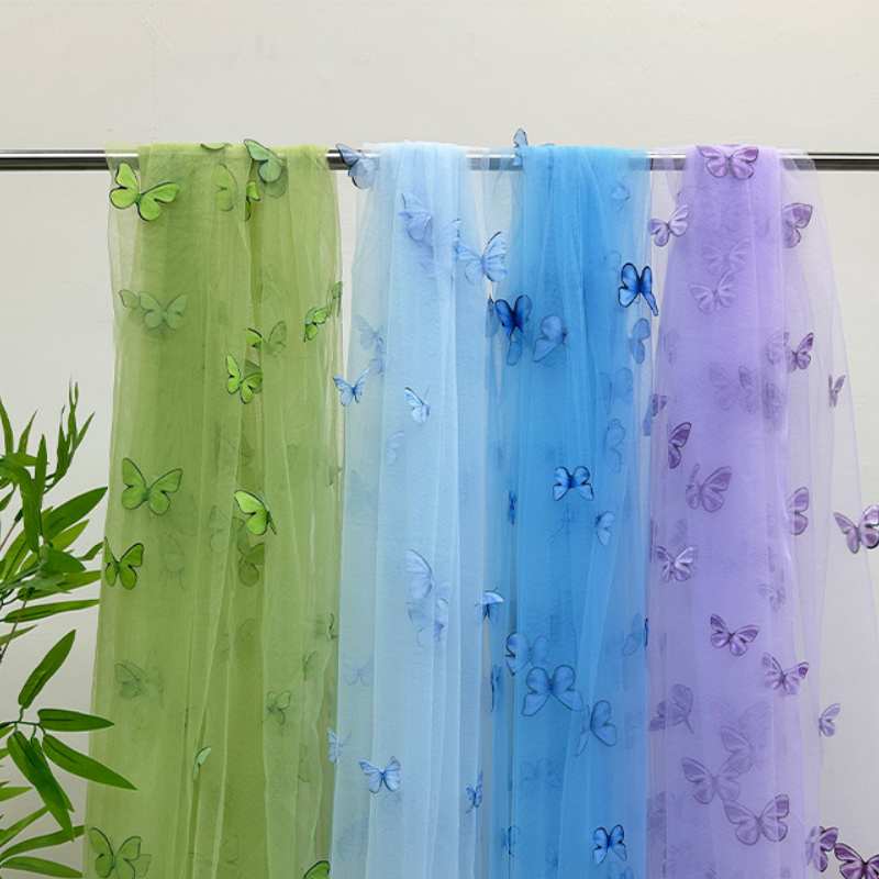 3D Butterfly Embroidery Tulle  - Embroidery Net Fabric recensie en prijs